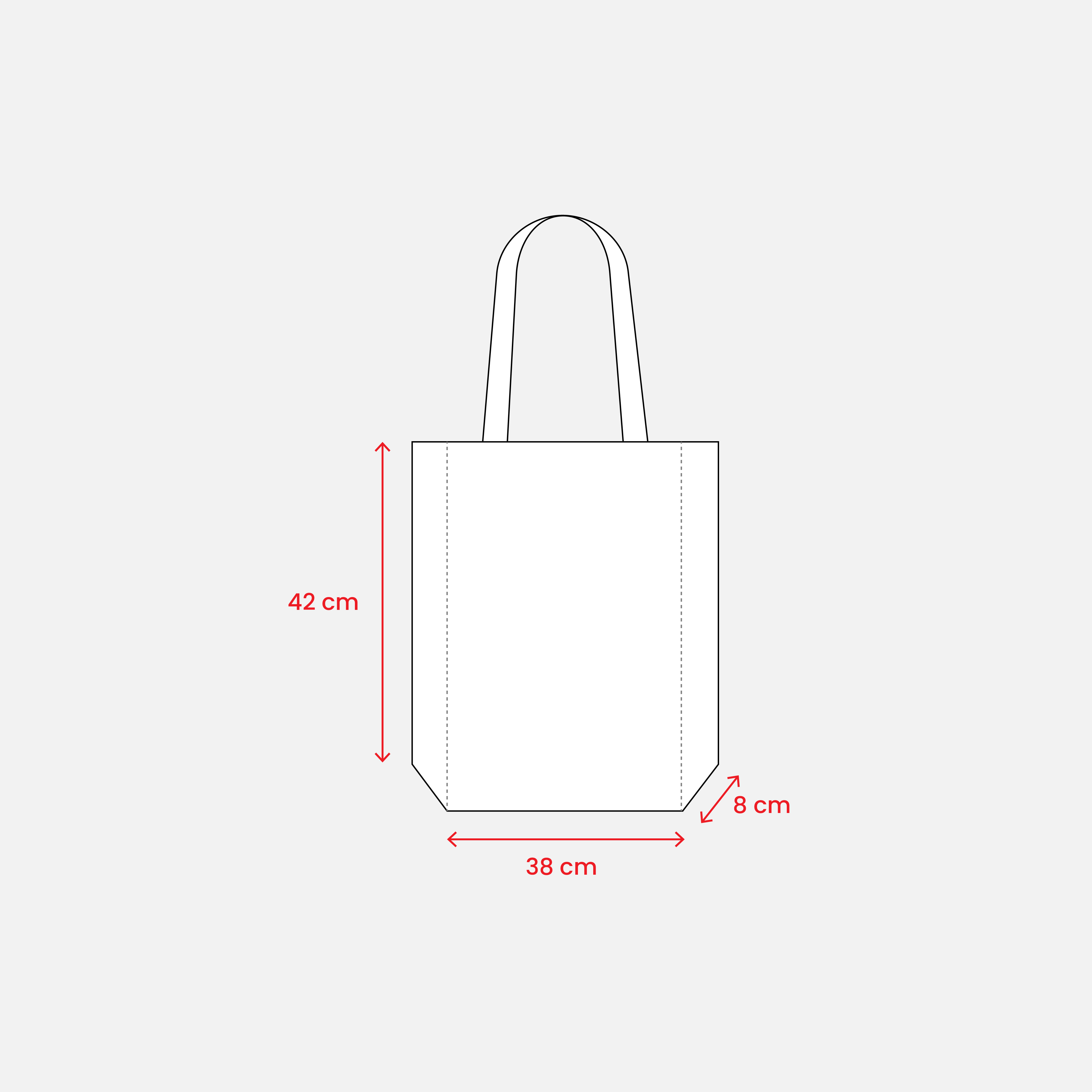 Shopper  in cotone riciclato 190 g/m2, manici lunghi e soffietto