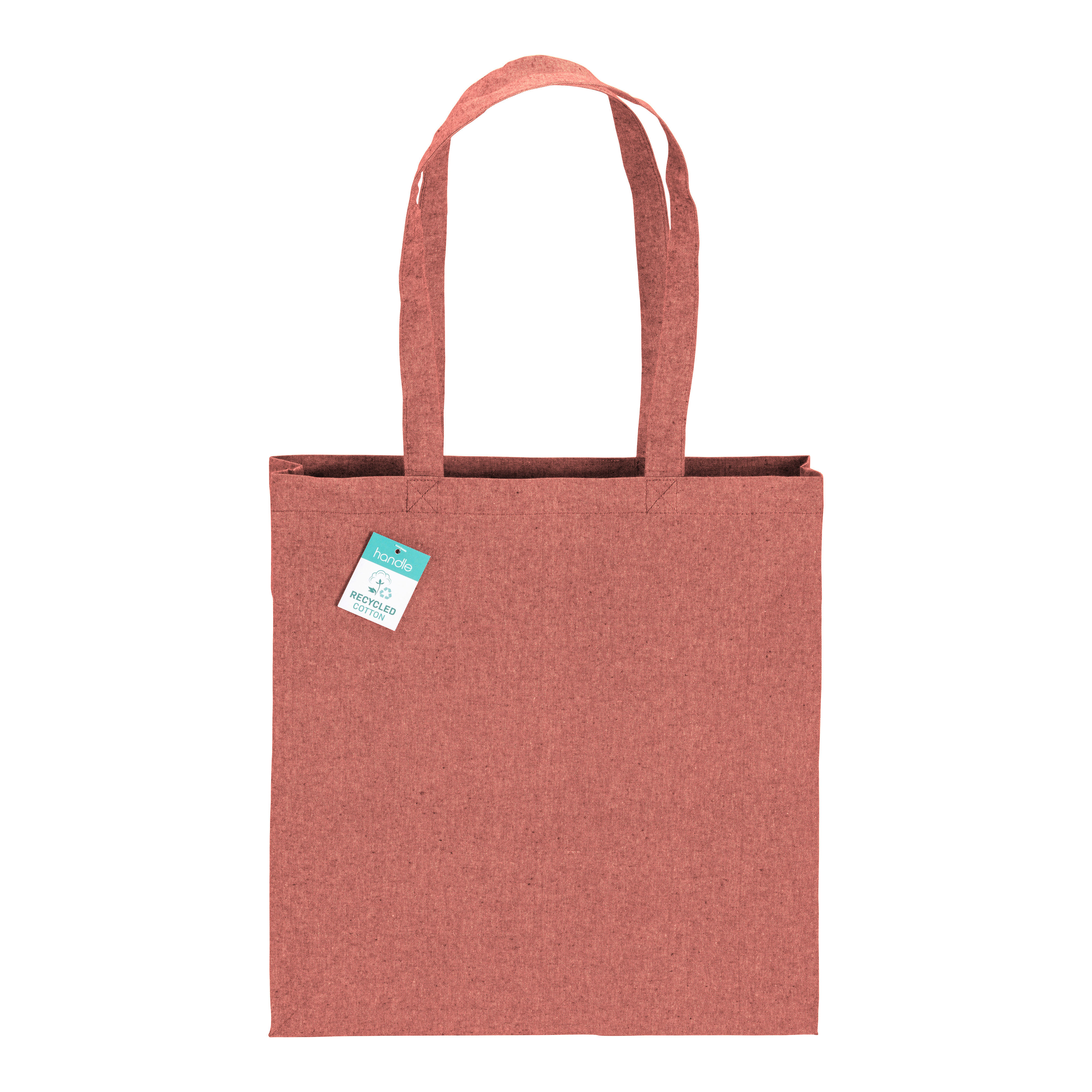 Shopper  in cotone riciclato 190 g/m2, manici lunghi e soffietto