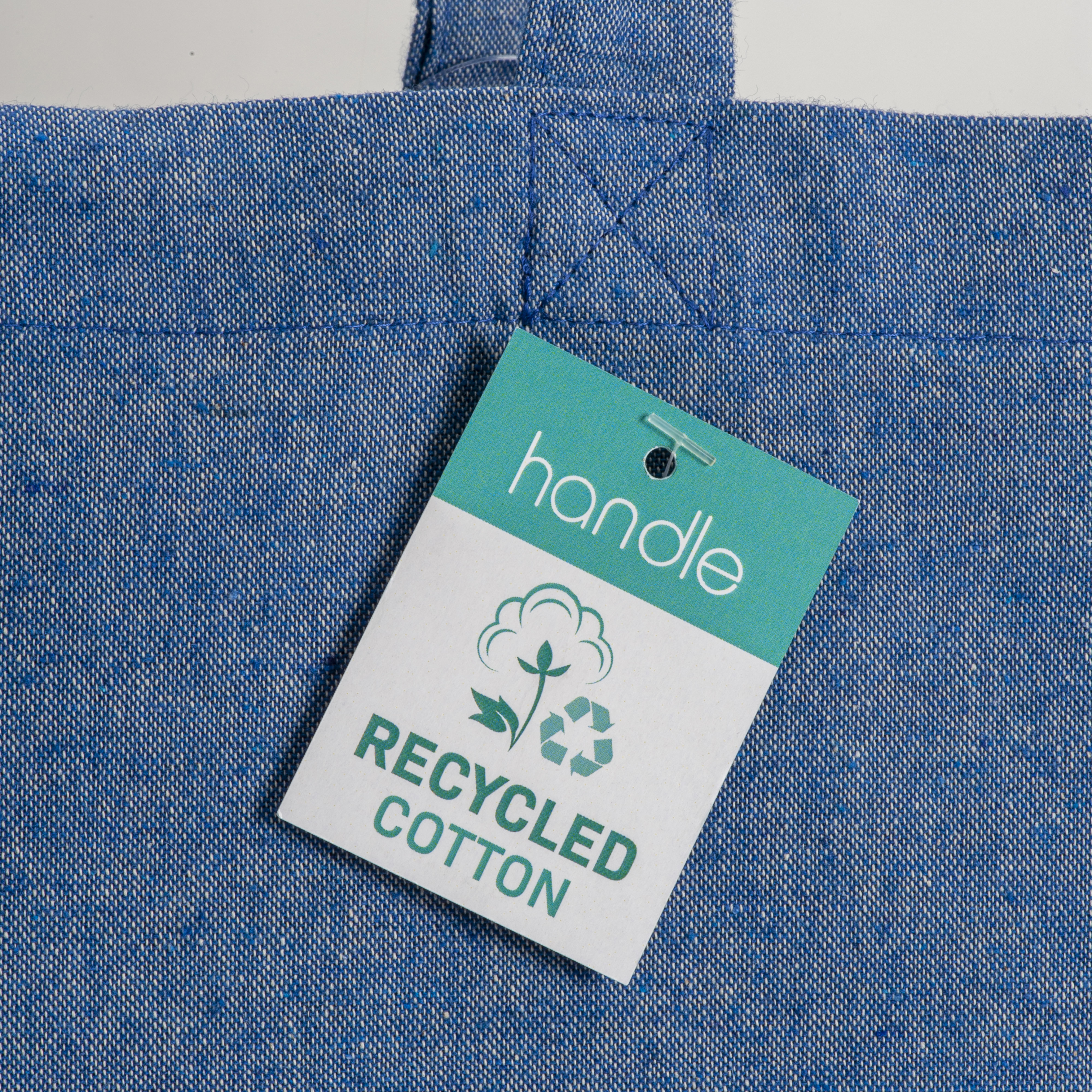 Shopper  in cotone riciclato 190 g/m2, manici lunghi e soffietto