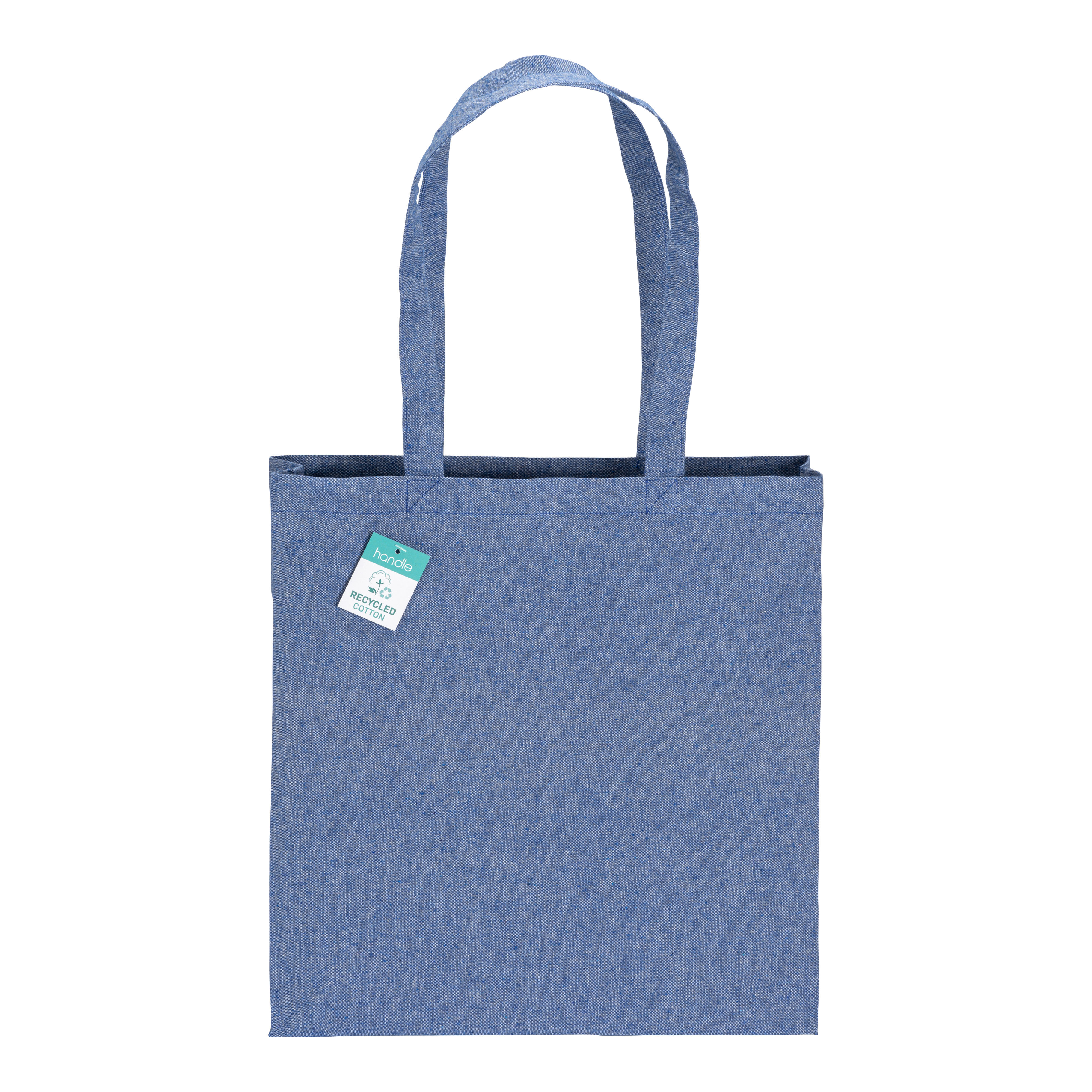 Shopper  in cotone riciclato 190 g/m2, manici lunghi e soffietto
