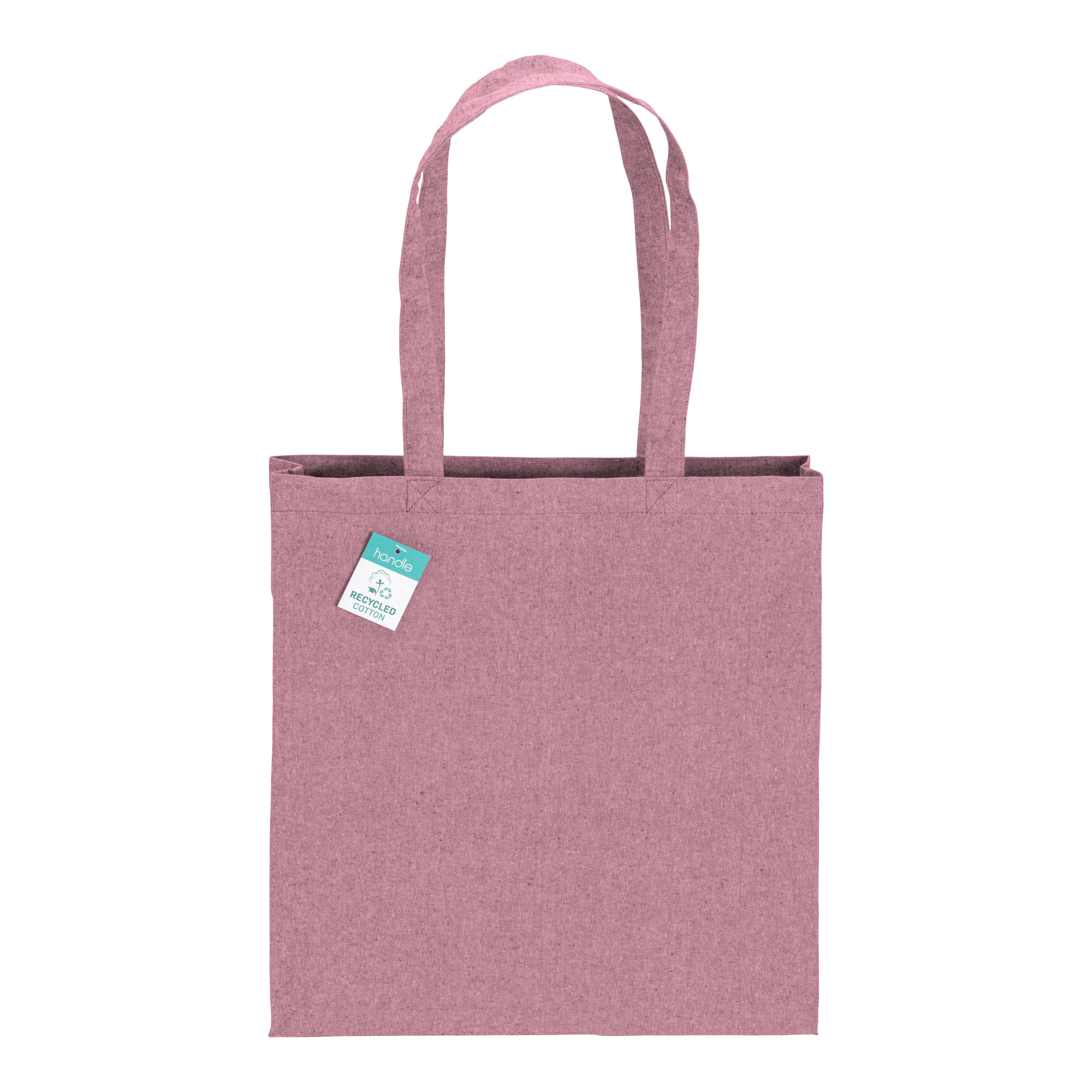 Shopper  in cotone riciclato 190 g/m2, manici lunghi e soffietto