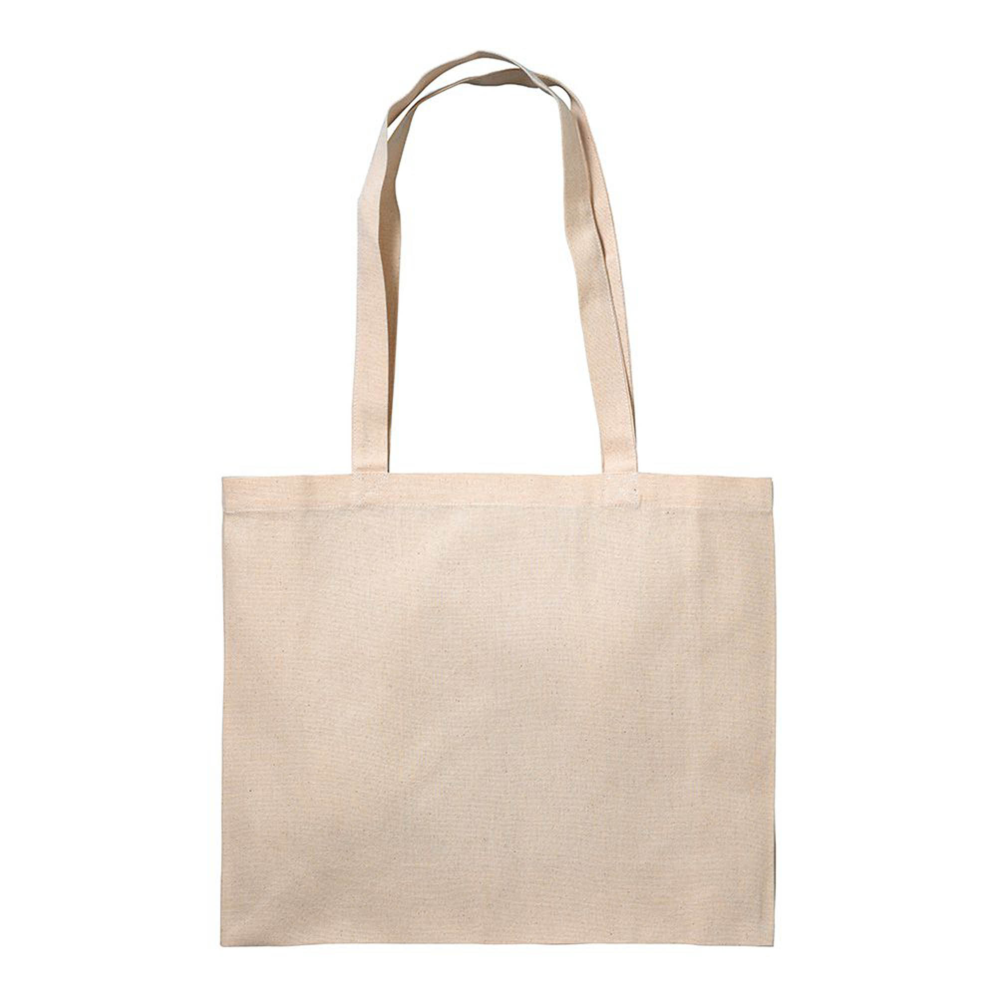 Shopper con soffietto in cotone 200 g/m2, manici lunghi
