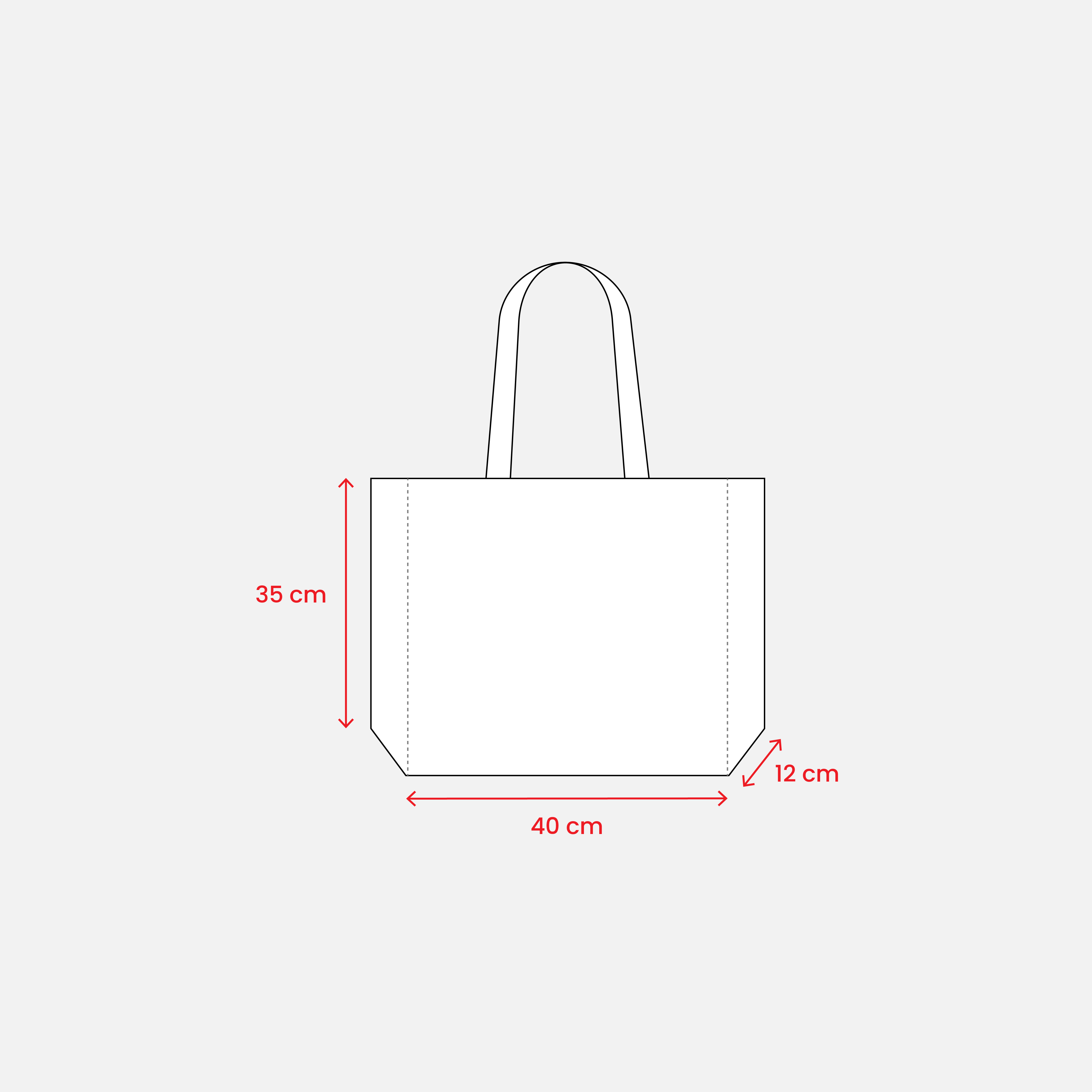 Shopper con soffietto in cotone 200 g/m2, manici lunghi
