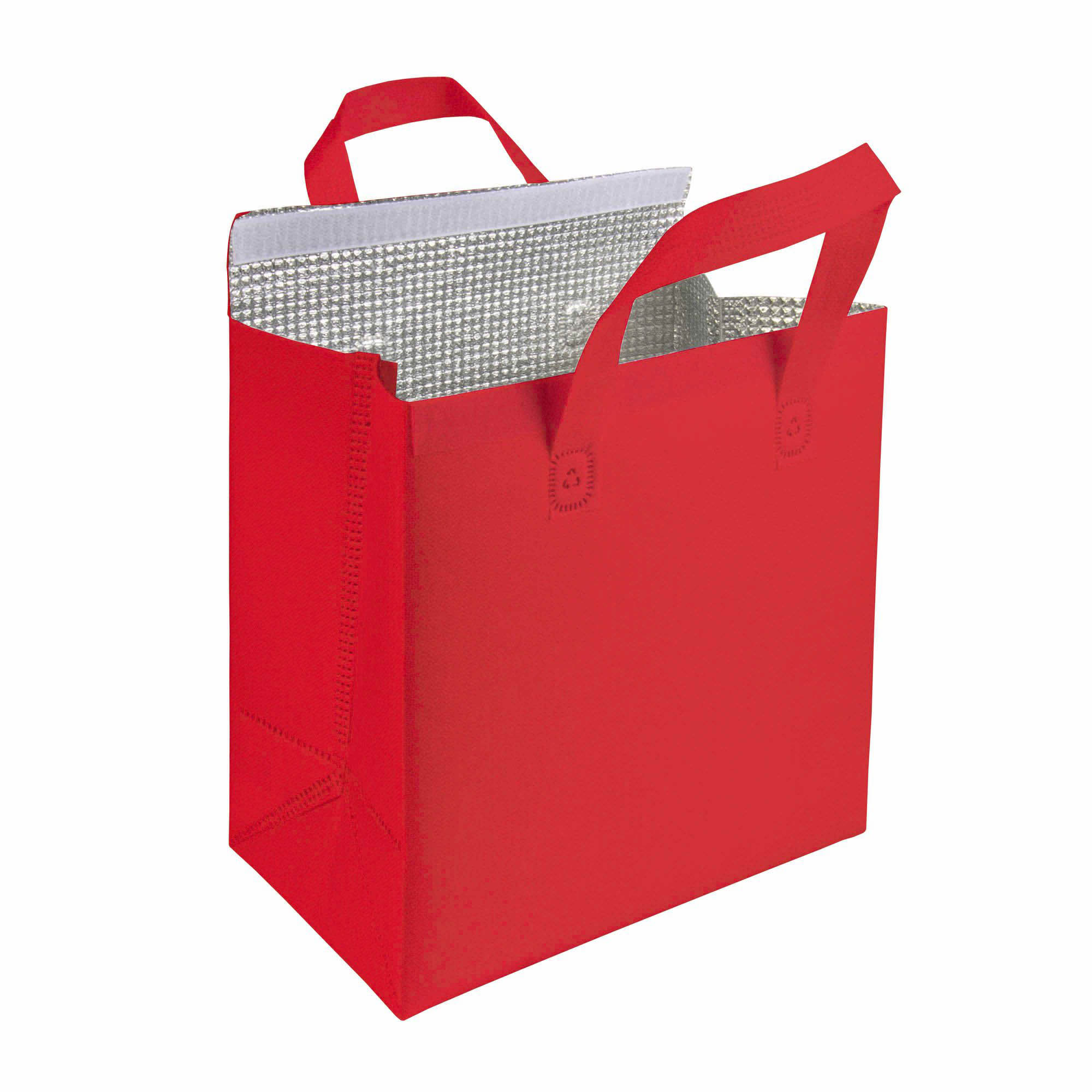 Borsa frigo in TNT laminato 100 g/m2, chiusura con velcro