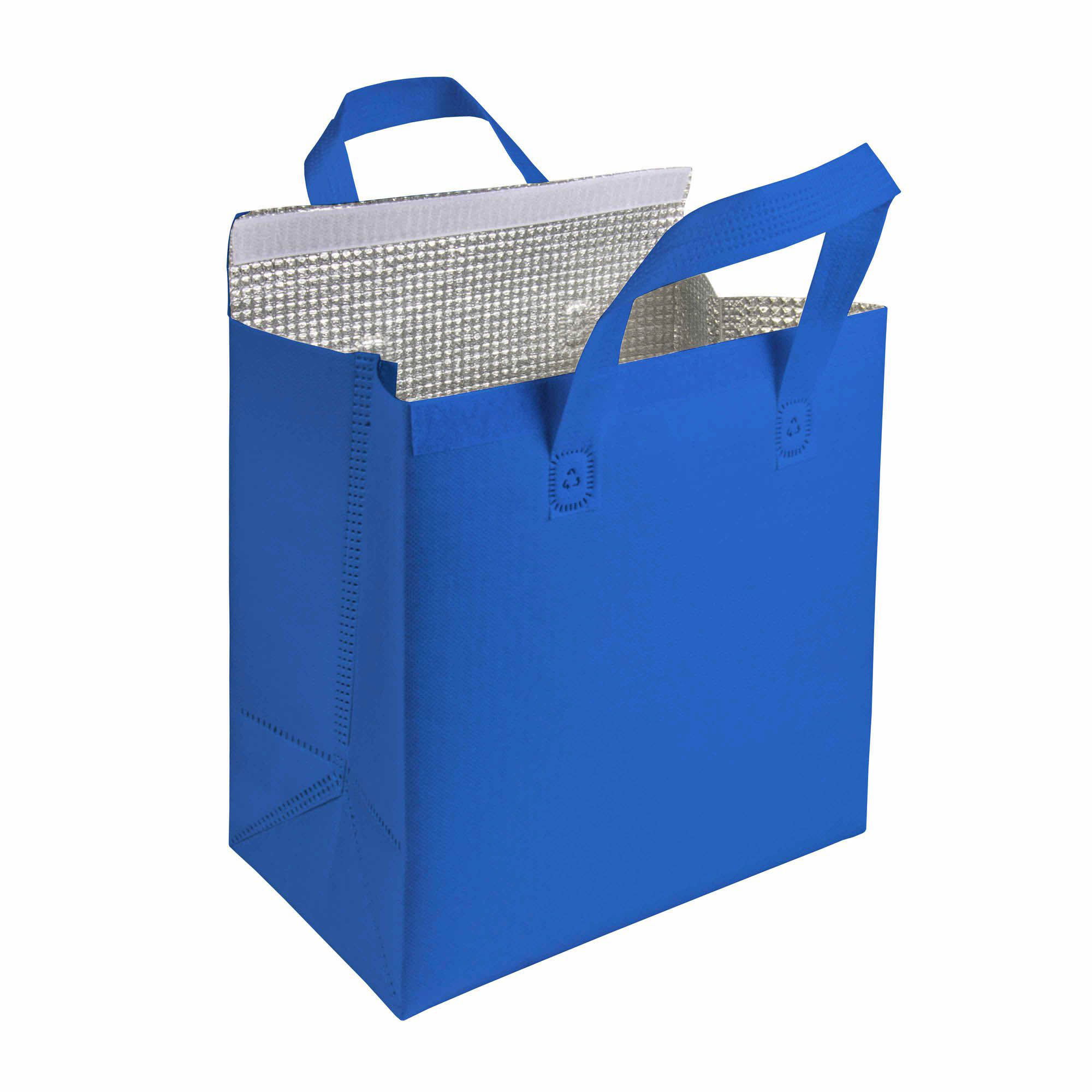 Borsa frigo in TNT laminato 100 g/m2, chiusura con velcro